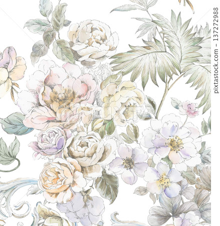 Delicate Pastel Floral Watercolor Wallpaper Designs With Soft Romantic Blooms And Gentle Botanical Patterns 137272988