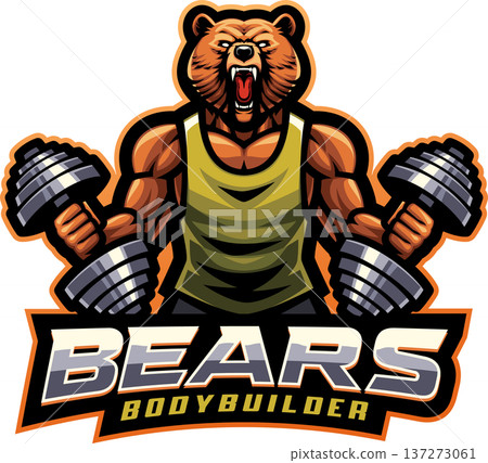 Bear bodybuilder esport mascot logo design 137273061