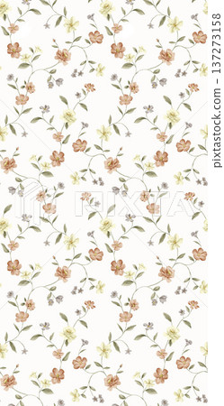 vintage style of tapestry flowers fabric pattern vintage style of tapestry flowers fabric pattern 137273158