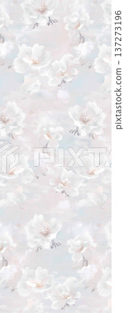 vintage style of tapestry flowers fabric pattern 137273196