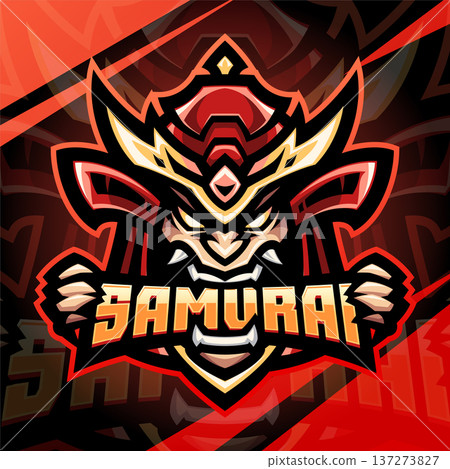 Samurai head esport mascot logo design 137273827