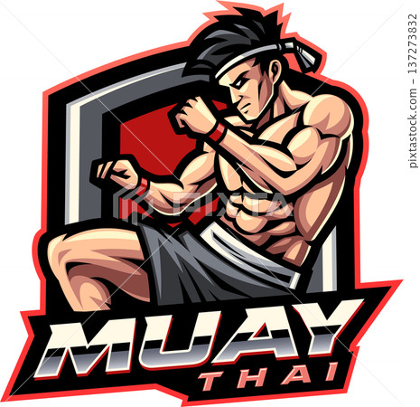 Muay thai esport mascot logo design 137273832