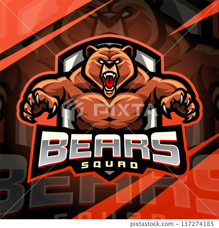Bears squad esport mascot logo design 137274185