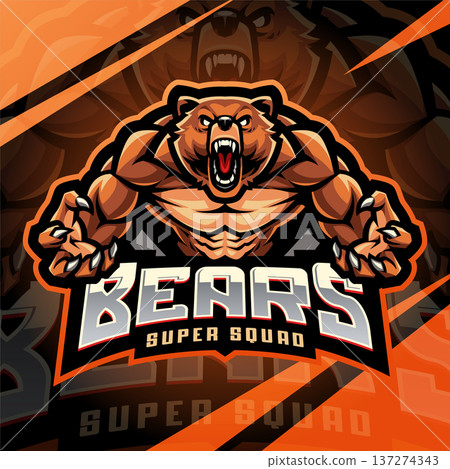 Bears esport mascot logo design 137274343