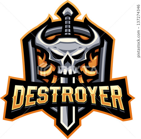 Destroyer esport mascot logo design 137274346