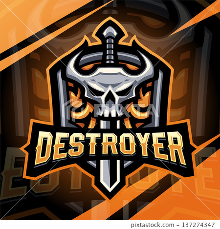 Destroyer esport mascot logo design 137274347