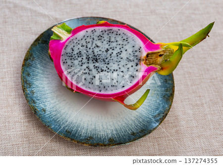 Fresh exotic pitaya fruit on table Fresh exotic pitaya fruit on table 137274355