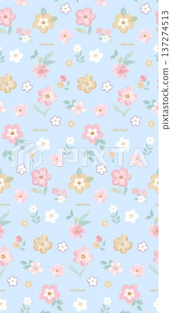 winter pattern with snowflakes 137274513