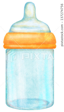 Illustration of an empty baby bottle 137274756