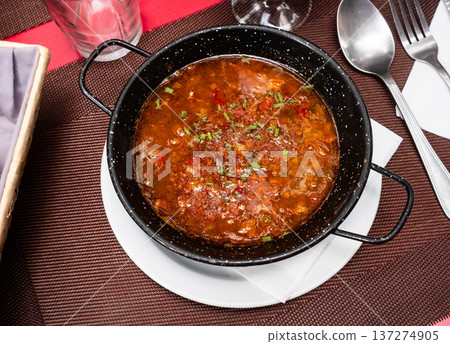 Hearty lentil soup with vegetables Hearty lentil soup with vegetables 137274905
