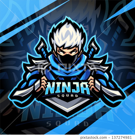 Ninja squad esport mascot logo design 137274981