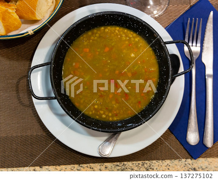 Hearty lentil soup with vegetables Hearty lentil soup with vegetables 137275102