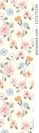Delicate Pastel Floral Watercolor Wallpaper Patterns With Soft Romantic Blooms And Gentle Botanical Motifs Delicate Pastel Floral Watercolor Wallpaper Patterns With Soft Romantic Blooms And Gentle Botanical Motifs 137275194