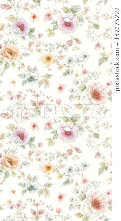Delicate Pastel Floral Watercolor Wallpaper Patterns With Soft Romantic Blooms And Gentle Botanical Motifs 137275222