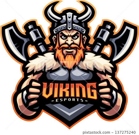 Viking esport mascot logo design 137275240