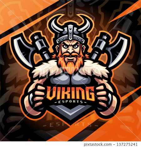 Viking esport mascot logo design 137275241