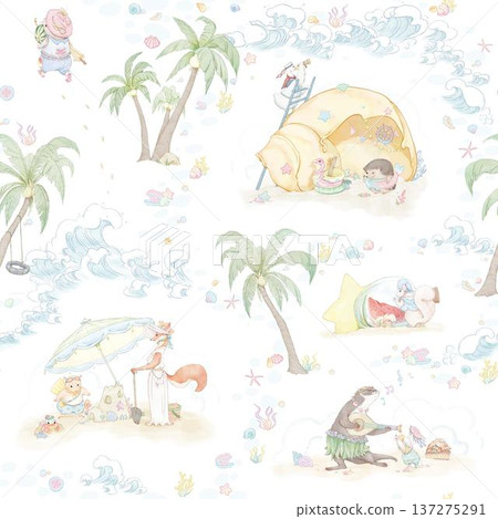 Delicate Pastel Floral Watercolor Wallpaper Patterns With Soft Romantic Blooms And Gentle Botanical Motifs 137275291