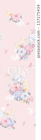 Delicate Pastel Floral Watercolor Wallpaper Patterns With Soft Romantic Blooms And Gentle Botanical Motifs 137275434