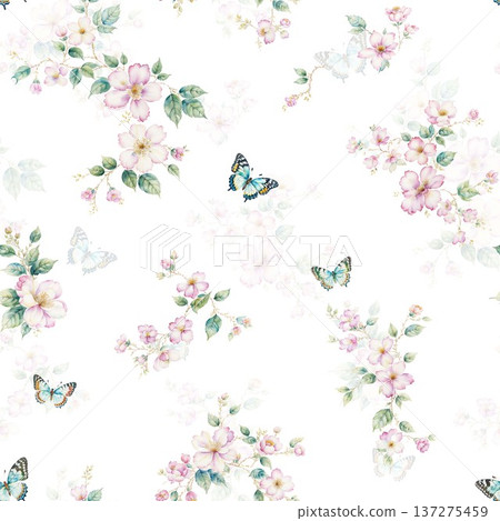 Delicate Pastel Floral Watercolor Wallpaper Patterns With Soft Romantic Blooms And Gentle Botanical Motifs Delicate Pastel Floral Watercolor Wallpaper Patterns With Soft Romantic Blooms And Gentle Botanical Motifs 137275459