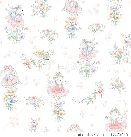 Delicate Pastel Floral Watercolor Wallpaper Patterns With Soft Romantic Blooms And Gentle Botanical Motifs 137275495