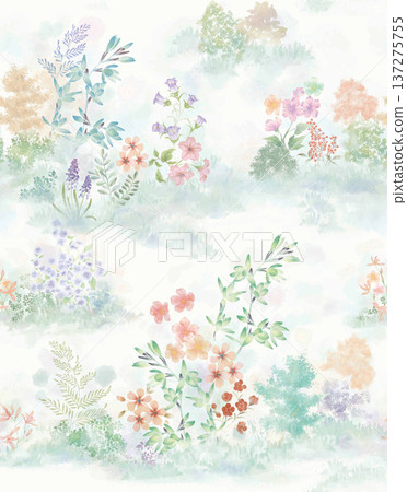Delicate Pastel Floral Watercolor Wallpaper Patterns With Soft Romantic Blooms And Gentle Botanical Motifs 137275755