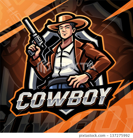 Cowboy esport mascot logo design Cowboy esport mascot logo design 137275992