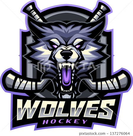 Wolves hockey esport mascot logo design Wolves hockey esport mascot logo design 137276064
