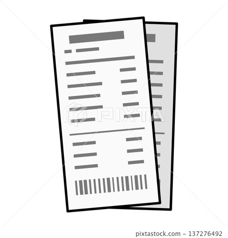 Illustration of two overlapping receipts 137276492