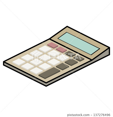 簡潔可愛的計算器插圖 簡潔可愛的計算器插圖 137276496