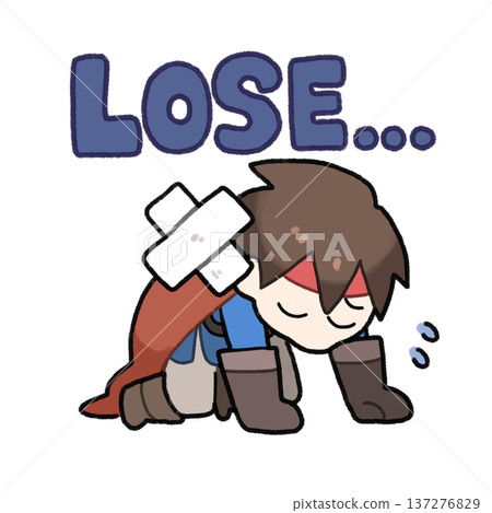 Illustration of a hero defeated in battle 137276829