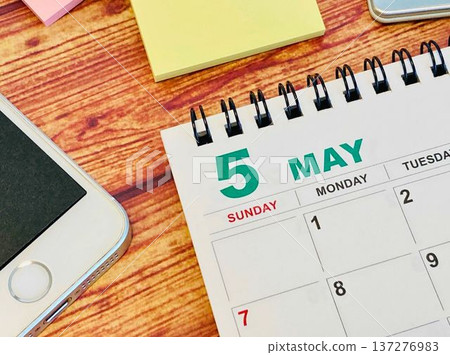 May calendar and smartphone 137276983