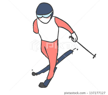Illustration of a paracross country athlete skiing Illustration of a paracross country athlete skiing 137277127
