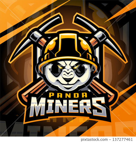 Panda miners esport mascot logo design 137277461