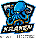Kraken esport mascot logo design 137277623