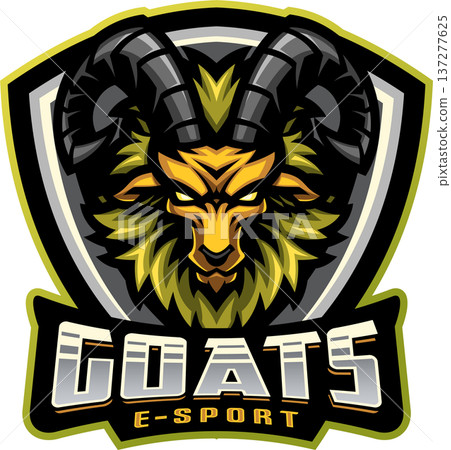 Goats esport mascot logo design 137277625