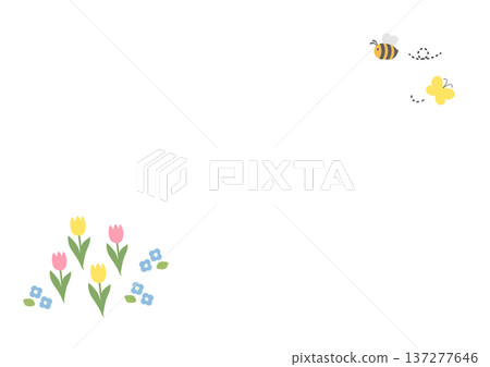 蜜蜂和蝴蝶相框背景,留有文字空間,春季橫幅,春季背景 蜜蜂和蝴蝶相框背景,留有文字空間,春季橫幅,春季背景 137277646