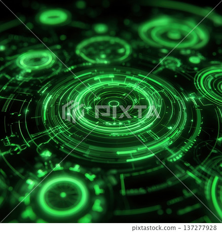 Neon green futuristic HUD interface background 137277928