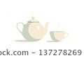 Teapot and teacup illustration 137278269