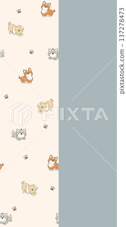 vector cartoon cute dog pattern with cartoon animal 137278473