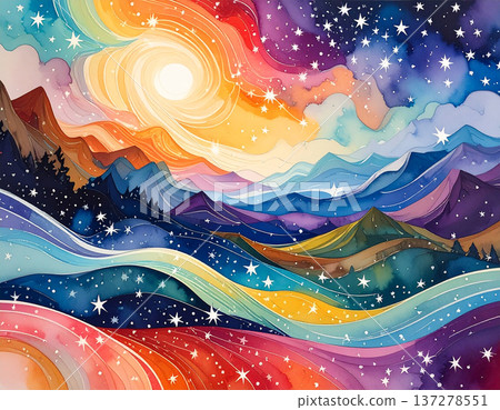 五彩繽紛、如夢似幻的大海中，第一顆閃耀的星星，一顆色彩交融的夢幻之星。 137278551