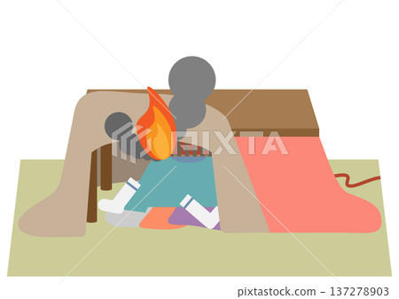 圖示：衣物接觸被爐內加熱元件引發的被爐火災。 137278903