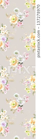 seamless pattern with tropical plants and leaves 137278970