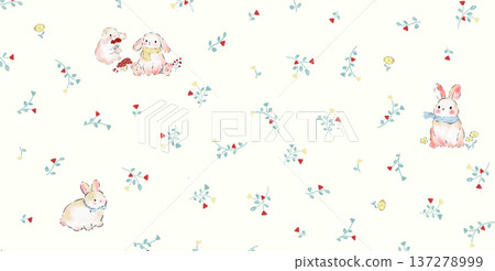 seamless pattern with rabbit and rabbit seamless pattern with rabbit and rabbit 137278999