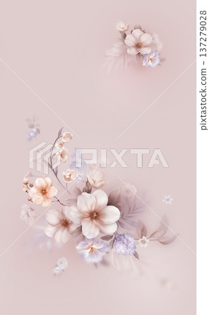 white flowers made with color paper 137279028