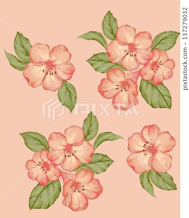 seamless pattern with tropical flowers 137279032