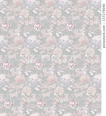 seamless pattern with hand drawn flowers seamless pattern with hand drawn flowers 137279046