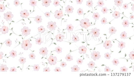 Delicate Pastel Floral Watercolor Wallpaper Patterns With Soft Romantic Blooms And Gentle Botanical Motifs 137279137