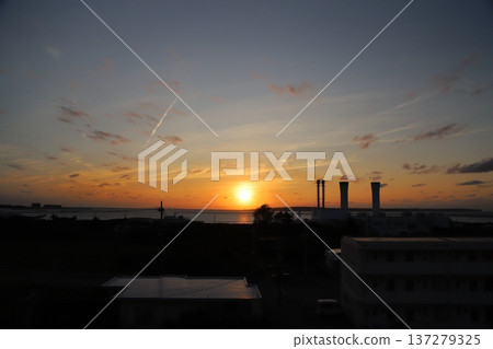 Power plant and sunset Power plant and sunset 137279325