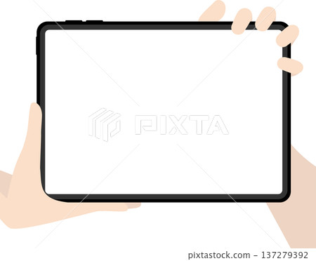 Hold the tablet in your hand and show the screen 137279392