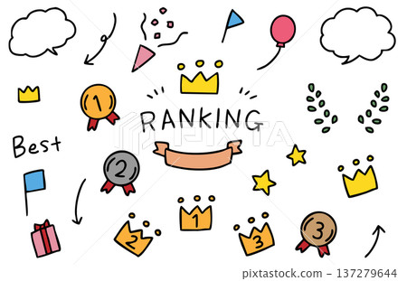 Cute hand-drawn ranking material Cute hand-drawn ranking material 137279644